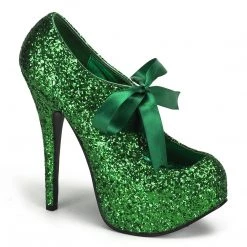 Bordello Shoes TEEZE-10G Green Glitter