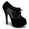 Bordello Shoes TEEZE-16 Black Velvet-Black Pu