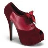 Bordello TEEZE-16 Burgundy Velvet-Burgundy Pu Shoes