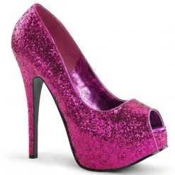 Bordello TEEZE-22G Hot Pink Glitter Shoes