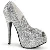 Bordello Shoes TEEZE-22G Silver Glitter