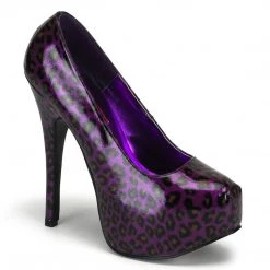 Bordello Shoes TEEZE-37 Purple Cheetah Patent