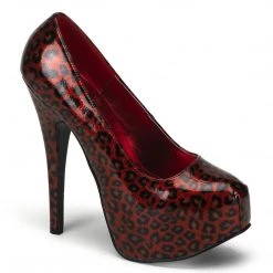 Bordello TEEZE-37 Red Cheetah Patent Shoes