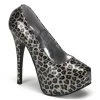 Bordello TEEZE-37 Silver Cheetah Patent Shoes