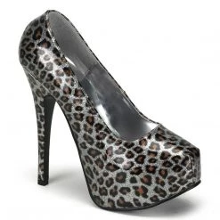 Bordello TEEZE-37 Silver Cheetah Patent Shoes