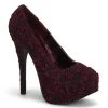 Bordello Shoes TEEZE-39 Burgundy Floral Satin