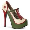 Bordello TEEZE-43 Cream-Olive Green Pu Shoes