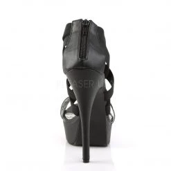 Pleaser Pink Label TEEZE-47W Black Elasticated Band Shoes