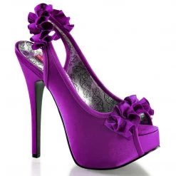 Bordello TEEZE-56 Purple Satin Shoes