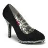 Bordello Shoes TEMPT-39 Black Satin-Iridescent Rhinestones 2 Bordello Shoes TEMPT-39 Black Satin-Iridescent Rhinestones