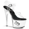 Pleaser TIPJAR-708-5 Clear-Black/Clear Platform Sandal Shoes