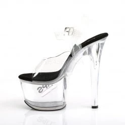 Pleaser TIPJAR-708-5 Clear-Black/Clear Platform Sandal Shoes