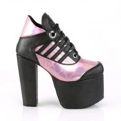 Demonia TORMENT-216 Black Vegan Leather-Pink Hologram Ankle Boot Boots 12 Demonia TORMENT-216 Black Vegan Leather-Pink Hologram Ankle Boot Boots