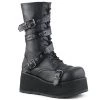 Demonia Boots TRASHVILLE-205 Black Vegan Leather Calf Boot