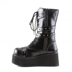 Demonia Boots TRASHVILLE-205 Black Vegan Leather Calf Boot