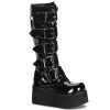 Demonia TRASHVILLE-518 Black Patent Knee Boot Boots