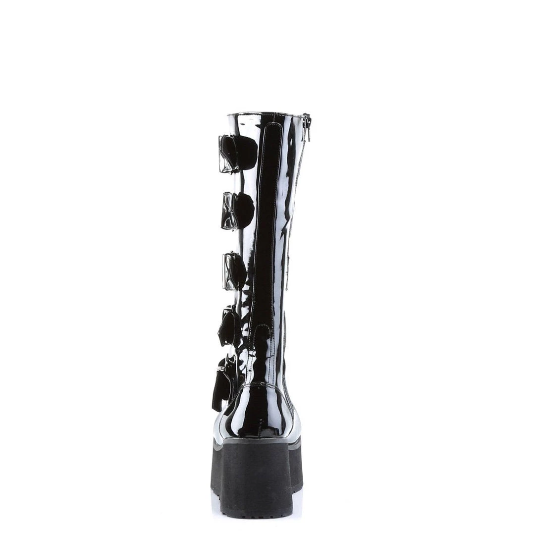 Demonia TRASHVILLE-518 Black Vegan Leather Knee Boot Boots 6 Demonia TRASHVILLE-518 Black Vegan Leather Knee Boot Boots