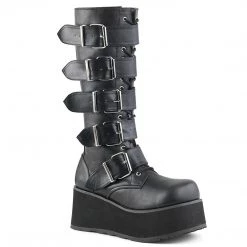 Demonia TRASHVILLE-518 Black Vegan Leather Knee Boot Boots 15 Demonia TRASHVILLE-518 Black Vegan Leather Knee Boot Boots