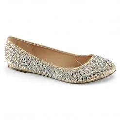 Fabulicious TREAT-06 Nude Glitter Mesh Fabric Shoes