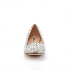 Fabulicious TREAT-06 Nude Glitter Mesh Fabric Shoes