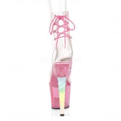Pleaser UNICORN-1018C Clear/Bubble Gum Pink Tinted Ankle Boot Boots