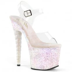 Pleaser UNICORN-708LG Clear/Opal Multi Glitter Platform Sandal Coming Soon (Pre-Order)