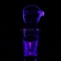 Pleaser Shoes UNICORN-708MG Clear-Black/Clear Platform Sandal