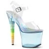Pleaser Shoes UNICORN-708T Clear/Baby Blue Tinted Platform Sandal