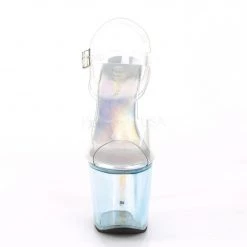 Pleaser Shoes UNICORN-708T Clear/Baby Blue Tinted Platform Sandal