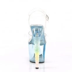 Pleaser Shoes UNICORN-708T Clear/Baby Blue Tinted Platform Sandal