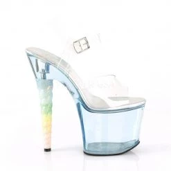 Pleaser Shoes UNICORN-708T Clear/Baby Blue Tinted Platform Sandal