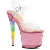 Pleaser Shoes UNICORN-708T Clear/Bubble Gum Pink Tinted Platform Sandal
