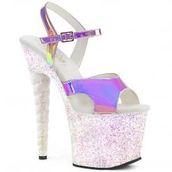 Pleaser UNICORN-711LG Purple Shifting TPU/Opal Multi Glitter Platform Sandal