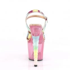 Pleaser UNICORN-711T Pink Shifting TPU/Bubble Gum Pink Tinted Platform Sandal