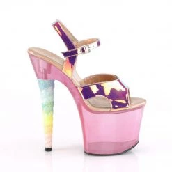 Pleaser UNICORN-711T Pink Shifting TPU/Bubble Gum Pink Tinted Platform Sandal