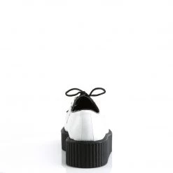 Demonia V-CREEPER-502 White Vegan Leather Creeper Shoes