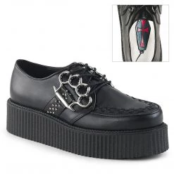 Demonia V-CREEPER-516 Black Vegan Leather Creeper Shoes
