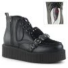 Demonia V-CREEPER-555 Black Vegan Leather-Faux Suede Creeper Shoes