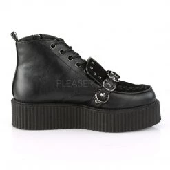 Demonia V-CREEPER-555 Black Vegan Leather-Faux Suede Creeper Shoes