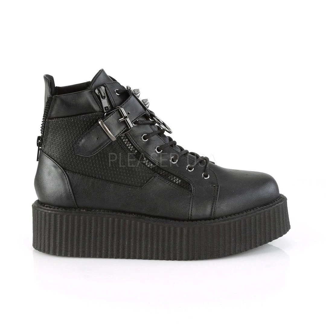 Demonia V-CREEPER-566 Black Vegan Leather Ankle Boot Boots 7 Demonia V-CREEPER-566 Black Vegan Leather Ankle Boot Boots