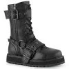 Demonia Boots VALOR-220 Black Vegan Leather Mid-Calf Boot