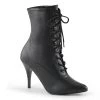 Pleaser Boots VANITY-1020 Black Faux Leather Ankle Boot