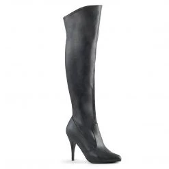 Pleaser VANITY-2013 Black Faux Leather Knee Boot Boots