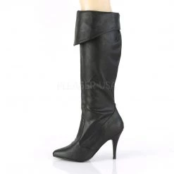 Pleaser VANITY-2013 Black Faux Leather Knee Boot Boots