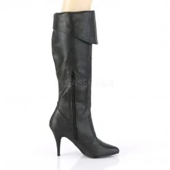 Pleaser VANITY-2013 Black Faux Leather Knee Boot Boots