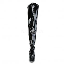 Pleaser VANITY-3010 Black Patent Thigh Boot Boots