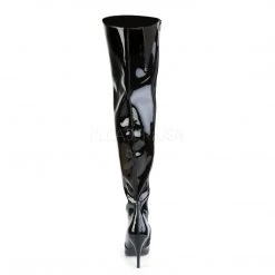 Pleaser VANITY-3010 Black Patent Thigh Boot Boots
