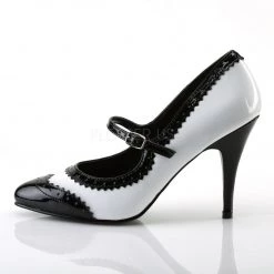 Pleaser Shoes VANITY-442 Black-White Patent Mary Janes 10 Pleaser Shoes VANITY-442 Black-White Patent Mary Janes