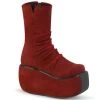 Demonia VIOLET-100 Burgundy Faux Suede Ankle Boot Boots