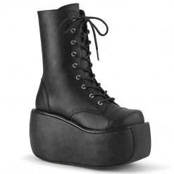 Demonia VIOLET-120 Black Vegan Leather Ankle Boot Boots